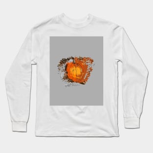 Pumpking drawing, calendar, image, digital Pumpking, october pumpkin themed calendar Long Sleeve T-Shirt